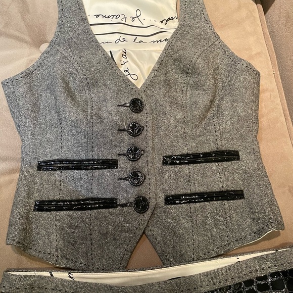 Beautiful two piece vest and pants with leather - Picture 4 of 6